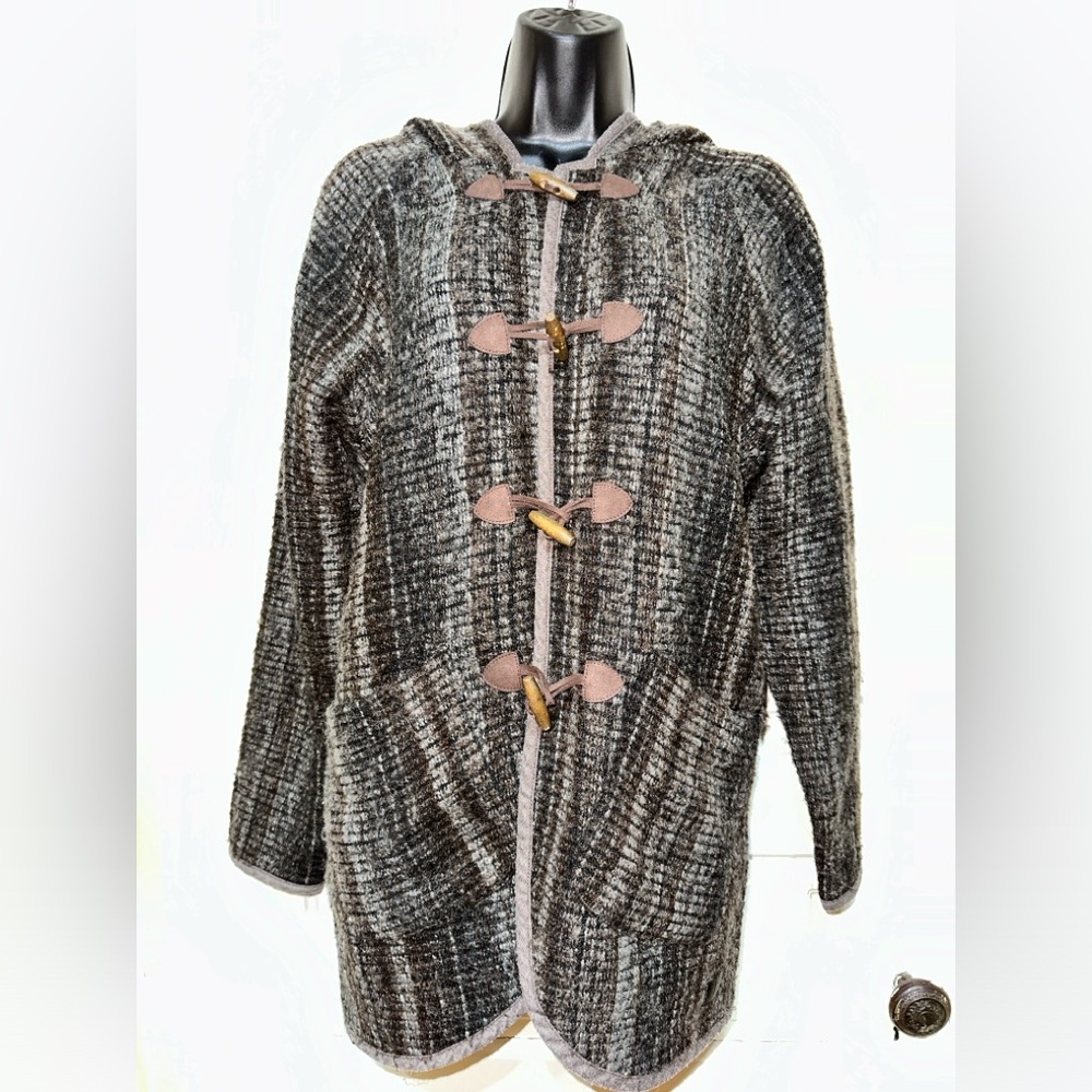 Sitka | Raw Cotton Brown Striped Toggle Front Jacket - S